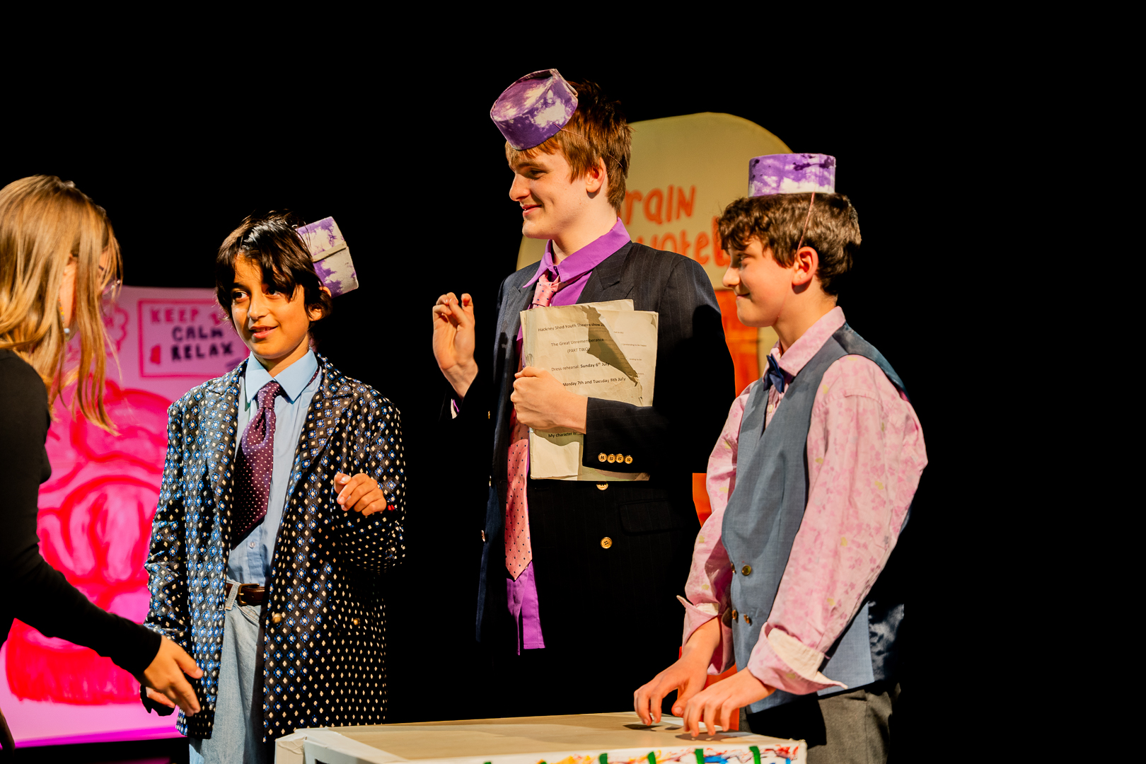Young people in a theatre performance